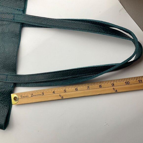 Portland Leather Goods Distressed Leather Teal Tote Bag Lagoon Juliette - Picture 6 of 16